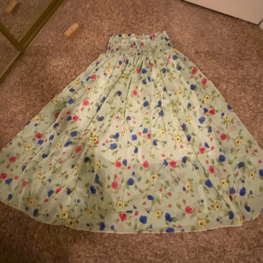 Charming Floral Print Full Skirt ~🌿💚